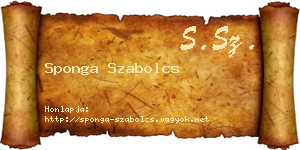 Sponga Szabolcs névjegykártya